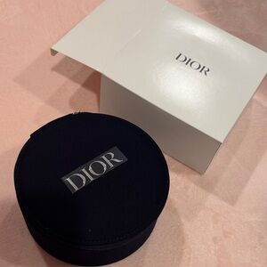 Dior Black Round Travel Case with White Box